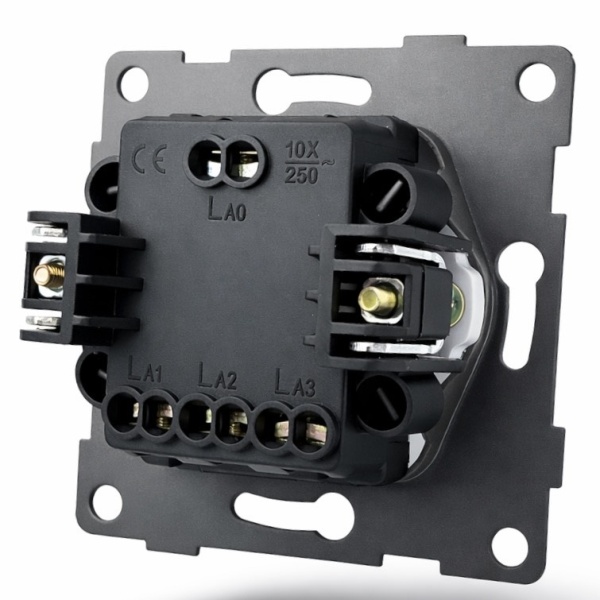 Glass CMB-010 3 клавишный 1 полюсный выключатель（Черный-графит）