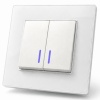 Cristal MMW-009 2 клавишный проходной выключатель с LED（Белый）