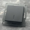 MB-004 1 клавишный 1 полюсный выключатель с LED без рамки (Черный-Матовый）