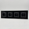 Glass MMB-4013 4 розетки с заземлением（Черный）