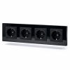 Cristal MMB-4013 4 розетки с заземлением（Черный）