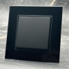 Glass MMB-002 1 клавишный проходной выключатель（Черный）