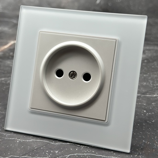 Glass MMW-012 Розетка   без заземления（Белый）