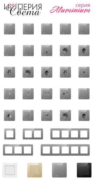 Aluminum MMG-010 3 клавишный 1 полюсный выключатель（Золотой）
