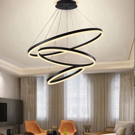 Люстра светодиодная 7101/80+60+40 черная