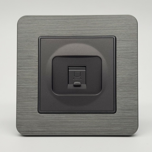 Aluminum MMC-020 Компьютерная розетка RJ-45 cat6e 10GB（Графит-Матовый）