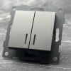 MC-008 2 клавишный 1 полюсный выключатель с LED без рамки（Графит-Матовый）