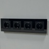 Cristal MMB-4013 4 розетки с заземлением（Черный）