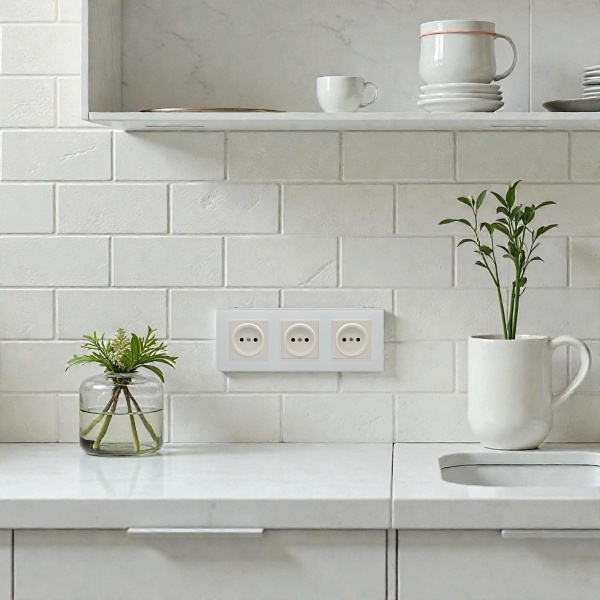 Glass MMW-3012 3 розетки без заземления（Белый）