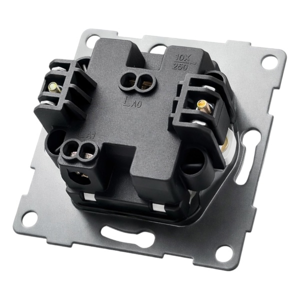 TM-004 1 клавишный 1 полюсный выключатель с LED без рамки（Мокко-Матовый）