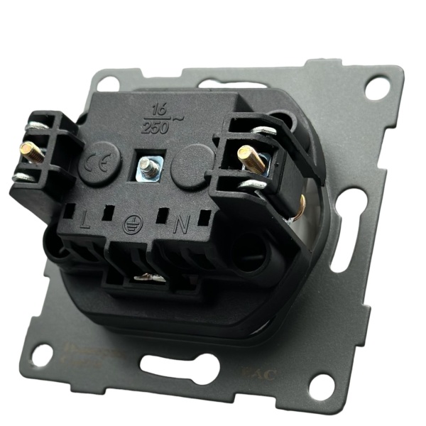 Grace MMB-017 Розетка с/з с крышкой（Черный）