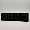 Aluminum MMB-4013 4 розетки с заземлением (Черный)