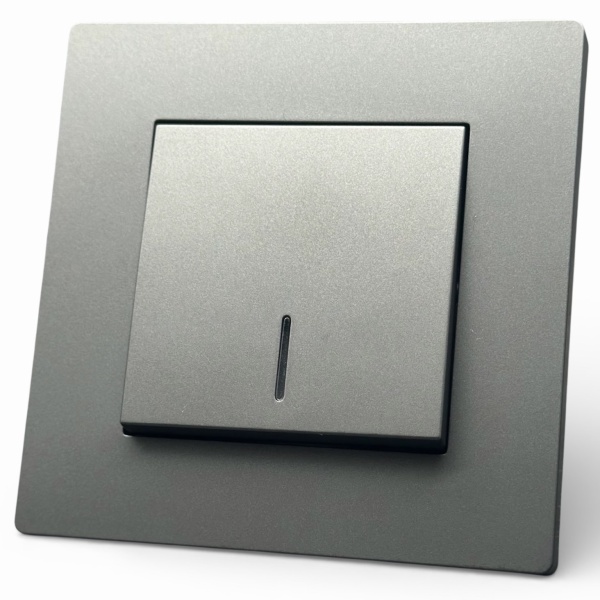 Grace MMC-005 1 клавишный проходной выключатель с LED（Графит-Матовый）