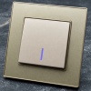 Cristal MMG-004 1 клавишный 1 полюсный выключатель с LED（Золотой）