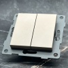 MG-007 2 клавишный проходной выключатель без рамки（Золото-Матовый）