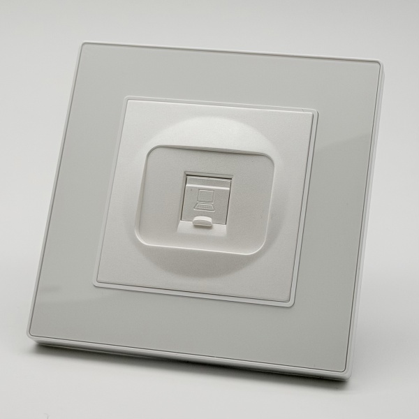 Cristal MMW-022 Компьютерная розетка RJ-45 cat5e 1GB （Белый-Матовый）