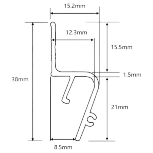 Алюминиевый профиль IS-06 теневой 2м черный