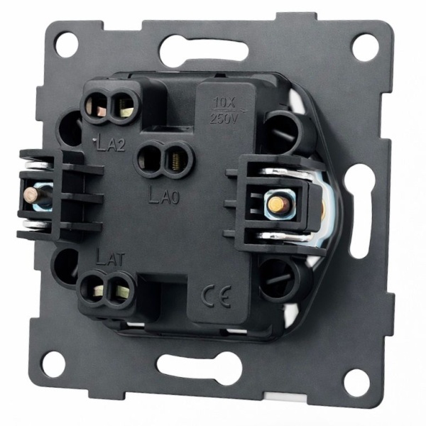 Grace MMB-005 1 клавишный проходной выключатель с LED（Черный-Матовый）