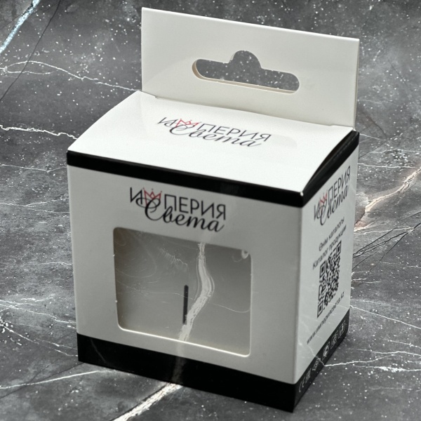 TW-005 1 клавишный проходной выключатель с LED без рамки（Белый-Матовый）