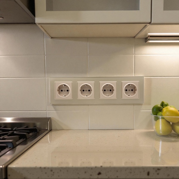 Glass MMG-4013 4 розетки с заземлением（Золото）