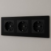 Cristal MMB-3013 3 розетки с заземлением（Черный）