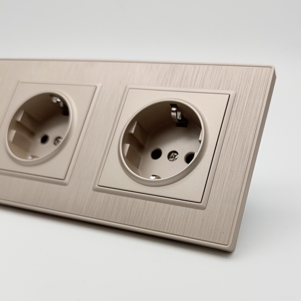 Nature MMG-2013 2 розетки с заземлением（Золото）