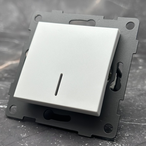 Glass MMW-005 1 клавишный проходной выключатель с LED（Белый）