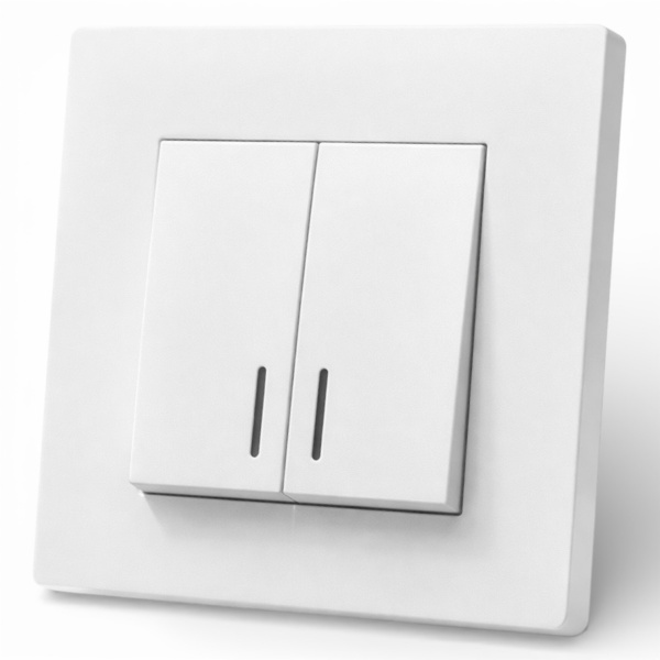 Grace MMW-009 2 клавишный проходной выключатель с LED（Белый）