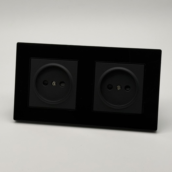 Cristal MMB-2012 2 розетки без заземления（Черный）