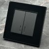 Cristal MMB-008 2 клавишный 1 полюсный выключатель с LED（Черный）