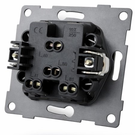 Aluminum MMB-008 2 клавишный 1 полюсный выключатель с LED（Черный）