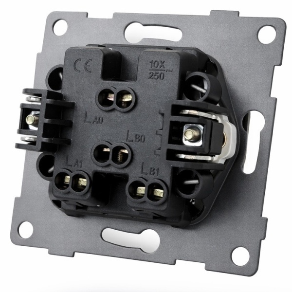 Aluminum MMB-006 2 клавишный 1 полюсный выключатель（Черный）