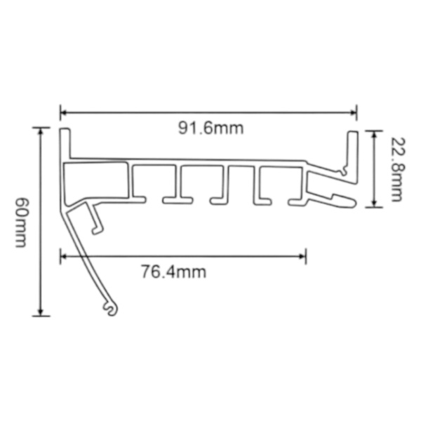 Алюминиевый профиль IS-17 гардина 3-х рядная 3,2м белый