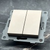MG-006 2 клавишный 1 полюсный выключатель без рамки（Золото-Матовый）