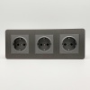 Aluminum MMC-3013 3 розетки с заземлением（Графит）