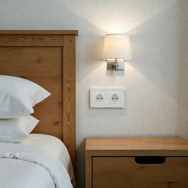 Cristal MMW-2013 2 розетки с заземлением（Белый）