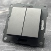 MC-007 2 клавишный проходной выключатель без рамки（Графит-Матовый）