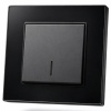 Cristal MMB-005 1 клавишный проходной выключатель с LED （Черный-Матовый）