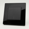 Cristal MMB-005 1 клавишный проходной выключатель с LED （Черный-Матовый）