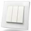 Cristal MMW-010 3 клавишный 1 полюсный выключатель（Белый）